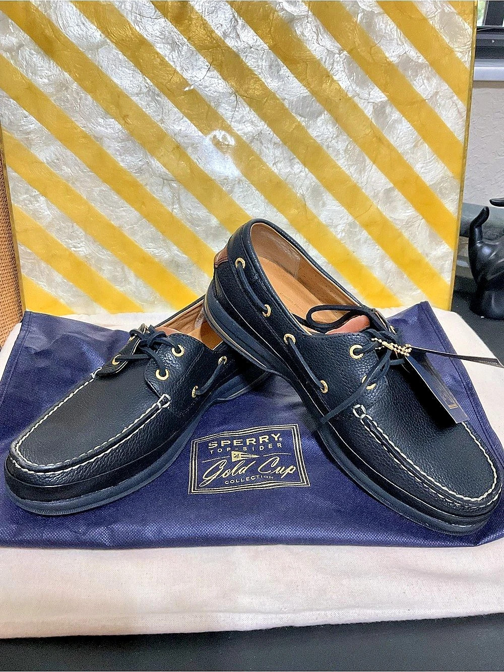 Sperry Gold Cup ASV Eye Boat Shoe Men's Black Boat Shoes